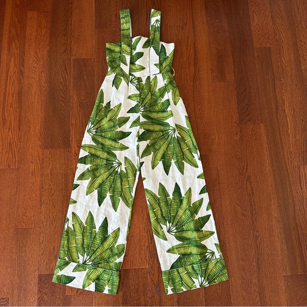 Farm Rio Palm Fan Jumpsuit size XS Missing Belt - Picture 9 of 16